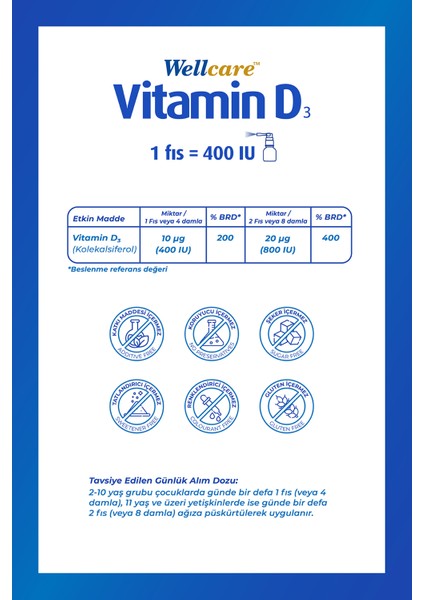 Vitamin D3 400 Iu Sprey 30 Ml