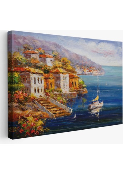 - Yunanistan Harbor View Manzaralı Yağlıboya Görünüm Dekoratif Kanvas Duvar TABLOSU-3532 fiyatları