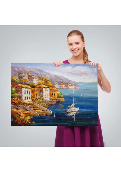 - Yunanistan Harbor View Manzaralı Yağlıboya Görünüm Dekoratif Kanvas Duvar TABLOSU-3532 fırsatları