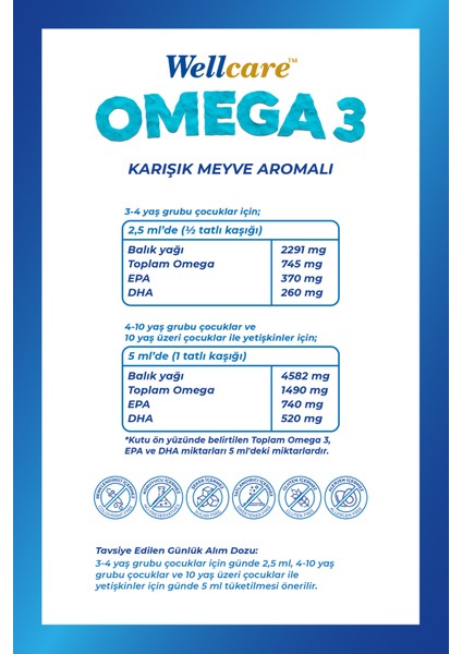 Omega 3 Fish Oil Karışık Meyve Aromalı Balık Yağı 150 ml