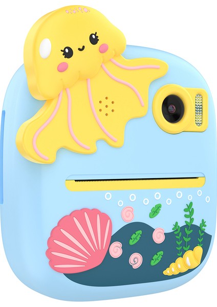P8 Çocuk Kamera Çift Lens Anında Baskı 2,4 Inç IPS Ekran Video Kaydedici, 32GB Kart + Kart Okuyucu-Mavi (Yurt Dışından) fiyatları