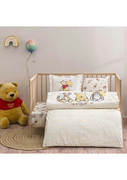 Lisanslı Disney Winnie The Pooh Happy Baby Pamuk Bebek Nevresim Takımı
