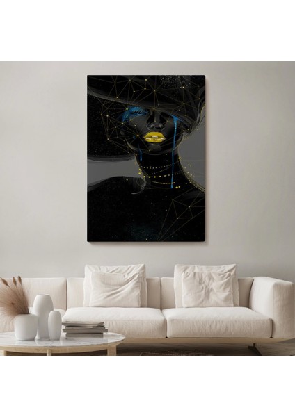 - Sürreal Siyah Kadın Dekoratif Duvar TABLOSU-6151