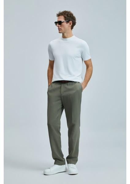 Keten ve Pamuk Karışımlı Slim Fit Normal Bel Düz Paça Chino Pantolon Erkek Pantolon 111190352 fırsatları
