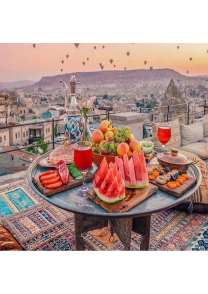 - Kanvas Kapadokyada Bir Gün Sayılarla Boyama Seti Kasnaklı