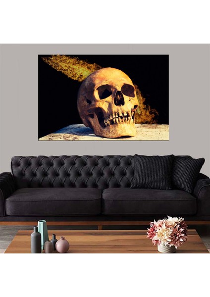 - Dekoratif Baskı Kuru Kafa Kanvas Tablo