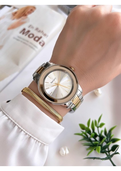 Kadın Kol Saati+Bileklik Özel Seri Çelik Kordon Kararma Renk Atma Yapmaz VS.BLKT.0350 fiyatları