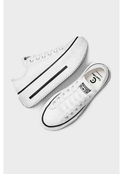 Logolu Tırtıklı Platform Taban Sneaker Ayakkabı Bayan Ayakkabı A15491C 102 fırsatları