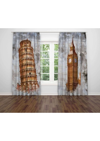 Özel Tasarım Dekoratif Baskı Salon Mutfak Oturma Odası 3D Baskılı Fon Perde