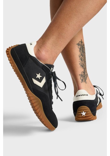 Logolu Deri ve Süet Detaylı Sneaker Ayakkabı Bayan Ayakkabı A08263C 001