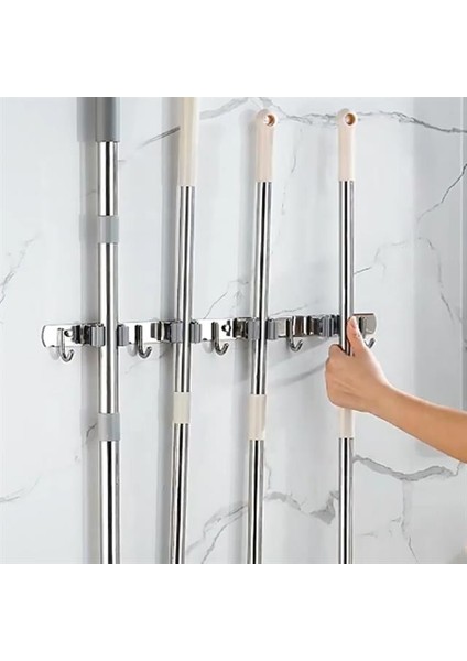 Sunup SN-26351 Beş Kancalı Dört Klipsli Paspas-Süpürge Tutucu - Askılık modelleri