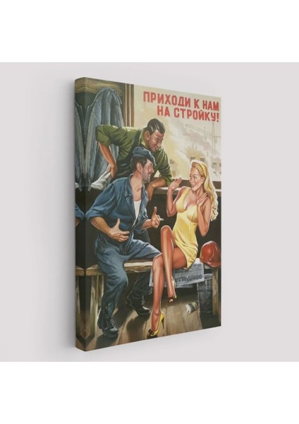 - Sovyet Dönemi Işçiler ve Sarışın Kadın Duvar TABLOSU-6031 fiyatları