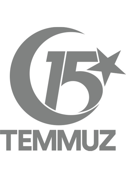 15 Temmuz Sticker 17X17 cm Gri