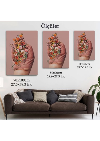 - Soyunan Kadın Renkli Kelebekler ve Çiçekler Detaylı TABLO-6060 indirimleri