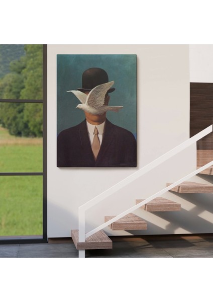 - Rene Magritte Melon Şapkalı Adam Sürreal Duvar TABLOSU-6210 fırsatları