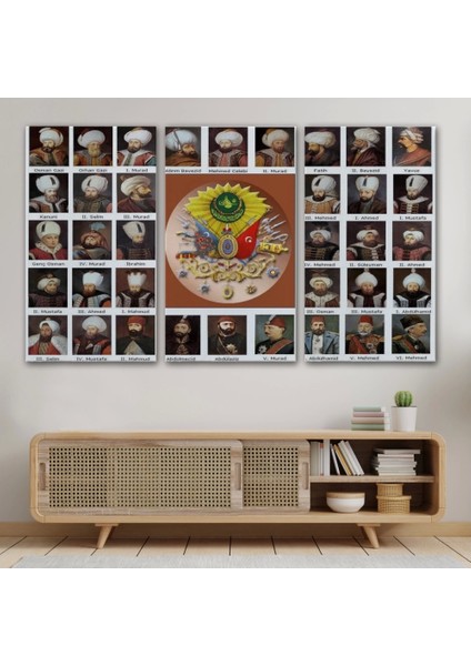 - Osmanlı Padişahlarının Tümü Dekoratif Duvar TABLOSU-6549 modelleri