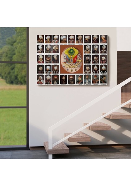 - Osmanlı Padişahlarının Tümü Dekoratif Duvar TABLOSU-6549 indirimleri