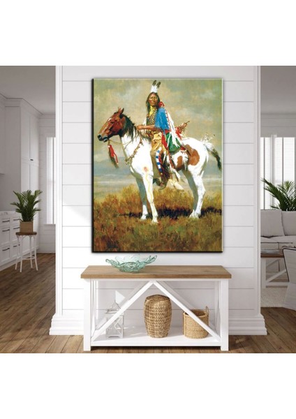- Dekoratif Baskı Kızılderili Kanvas Tablo Kanvas Tablo