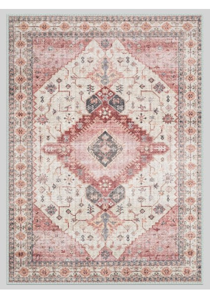 Vintage Desenli Halı, Pamuk Dokuma Pamuklu Taban Dekoratif Halı Kilim 23