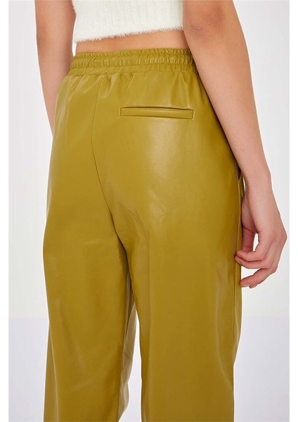 Cepli Deri Pantolon Yeşil modelleri