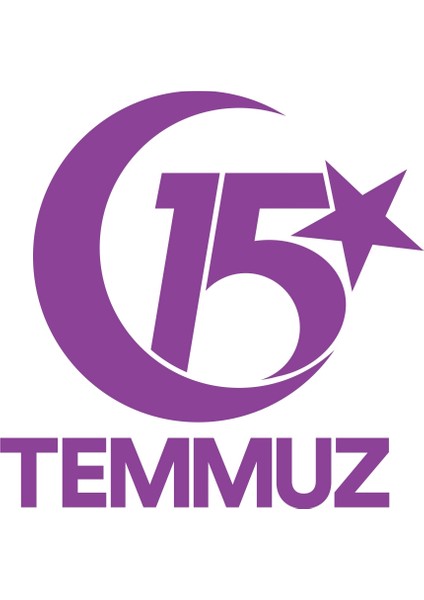15 Temmuz Sticker 17X17 cm Mor