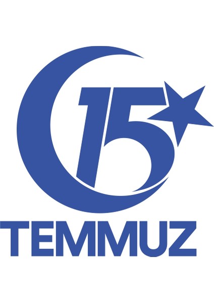 15 Temmuz Sticker 17X17 cm Mavi