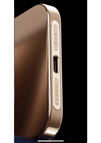 Iphone 16PRO-16 Promax Çöl Titanyum Toz ve Kir Önleyici Filtre Mikrofon , Hoparlör, Şarj Koruma