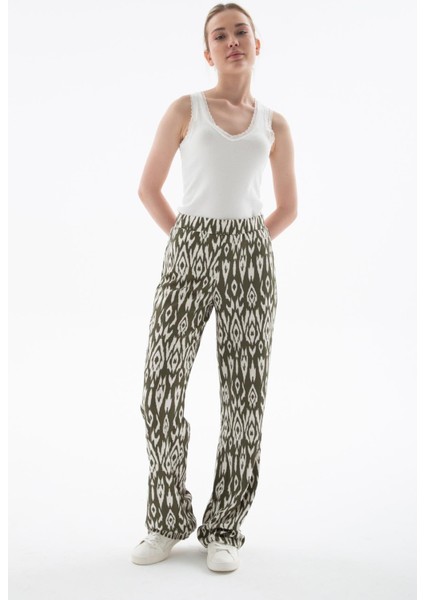 Desenli Pantolon Yeşil