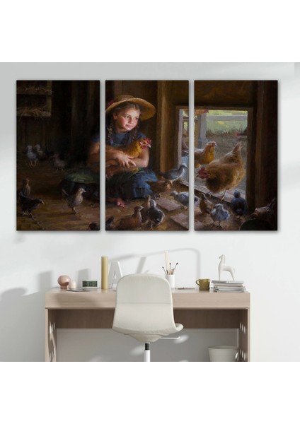 - Kümesteki Küçük Kız Çocuğu Dekoratif Duvar TABLOSU-6527 modelleri