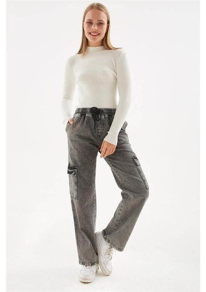 Kargo Denim Pantolon Antrasit
