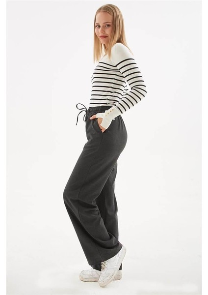 Geniş Paça Pantolon Antrasit modelleri