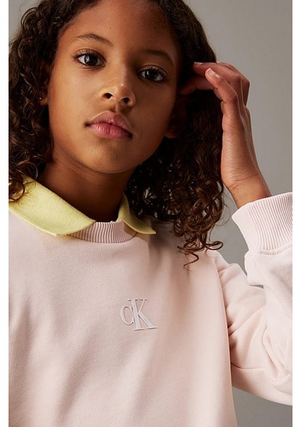 Kız Çocuk Ck Logo Sweatshirt - Pembe fırsatları