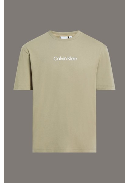 Erkek Ck Hero Logo Comfort T-Shirt - Bej