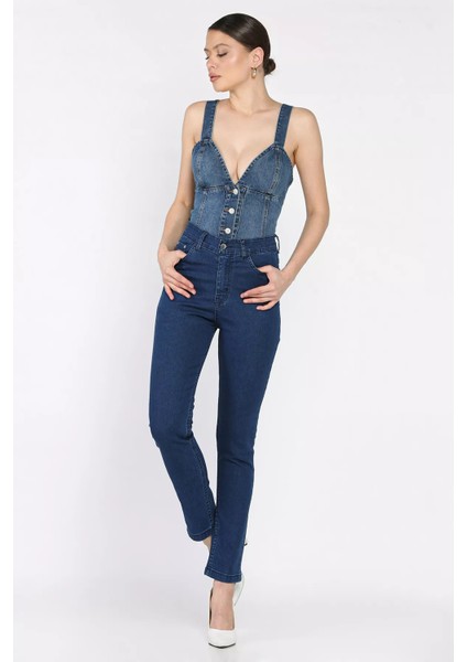 Yüksek Bel Kadın Jean Kot Pantolon P-00014699