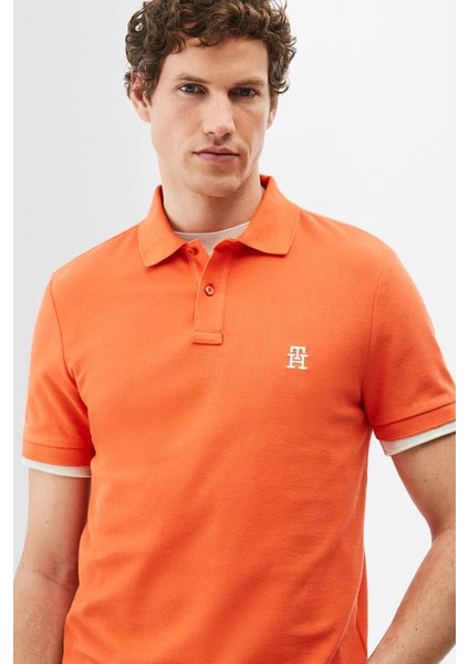 Erkek Th Regular Polo T-Shirt - Turuncu fırsatları