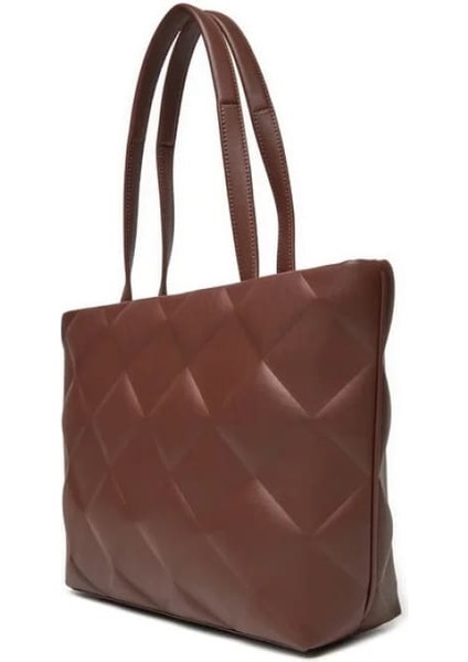 Kadın Ck Diamond Quilt Medium Shopper Omuz Çantası - Bordo fiyatları