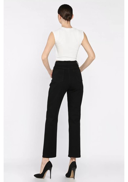 Paça Yırtmaçlı Likralı Kadın Jean Kot Pantolon P-00010997 fırsatları