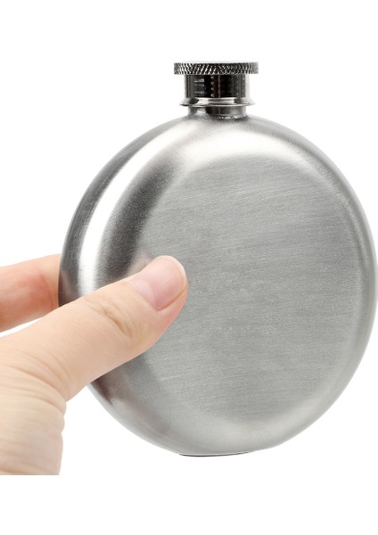 Güneş Çelik Mat Gri 5 oz 150 ml Yuvarlak İçki Matarası py81-5