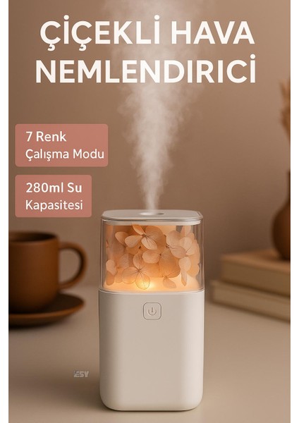 Uzun Çiçekli 300ml Ledli Hava Nemlendirici