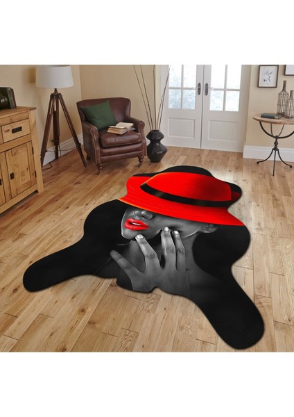 Dekoratif, 3D Baskılı Özel Tasarım, Lazer Kesim, Ince, Kaymaz Taban Halı 96