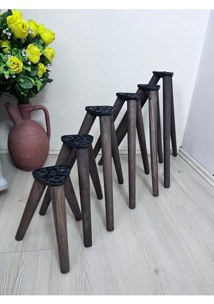 41 cm Koyu Meşe Ahşap Sehpa Ayağı | Konik Tasarım | Montaj Aparat ve Vidaları Dahil indirimleri