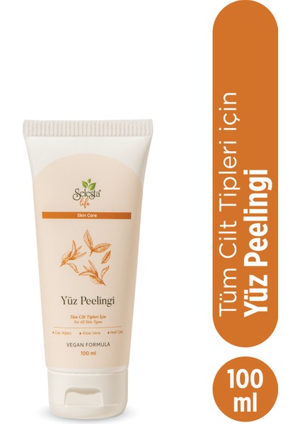 Çay Ağacı Yağı, Yeşil Çay ve Aloe Vera Yüz Peelingi 100 ml