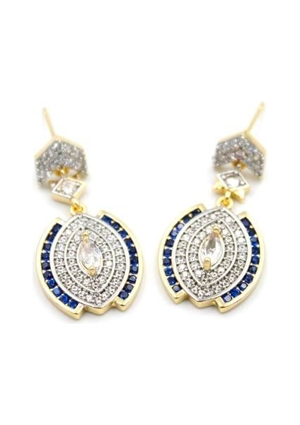 Taşlı Küpe - Mavi fiyatları