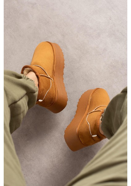 Lelnon Kadın Bot Içi Kürklü Kalın Tabanlı Taba Süet fiyatları