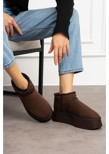 Lelnon Kadın Bot Içi Kürklü Kalın Tabanlı Kahve Süet fiyatları