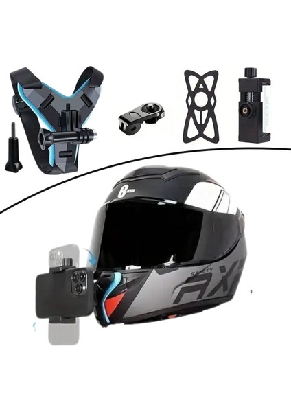 Motorsiklet Kask Önü Takılan Telefon Tutucu Aksiyon Kamerası Takılabilen Aparat