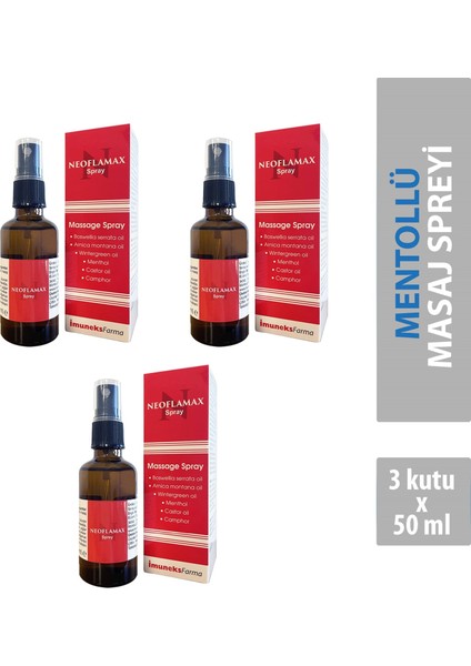 Imuneks Farma Neoflamax Sprey Masaj Spreyi 50 ml x 3 Adet