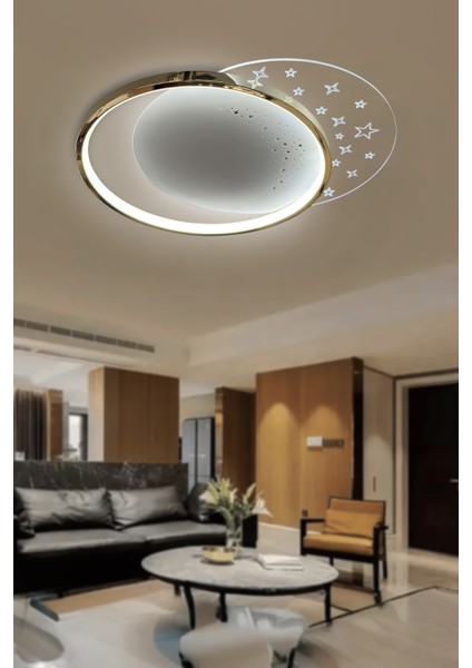Dolunay Çocuk Odası Modern 3 Renk Yüksek Işık Gücü Plafonyer Tavana Yapışık LED Avize -