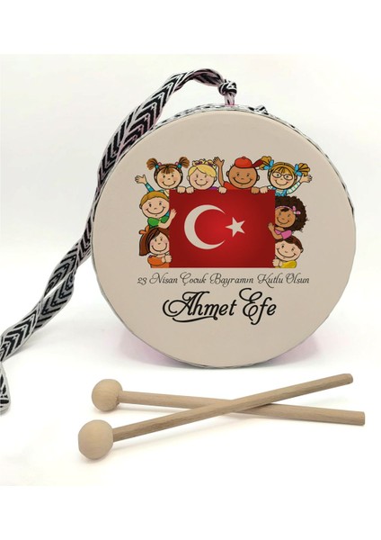 Bayraklı_çocuklu , Pembe , Gerçek Deri Çocuk Davulu fiyatları