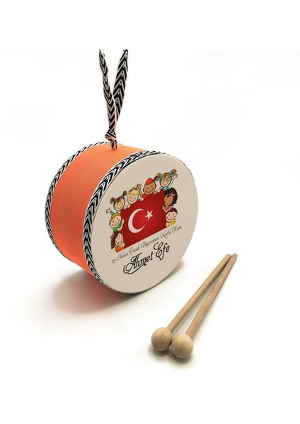 Bayraklı_çocuklu , Turuncu , Gerçek Deri Çocuk Davulu fırsatları